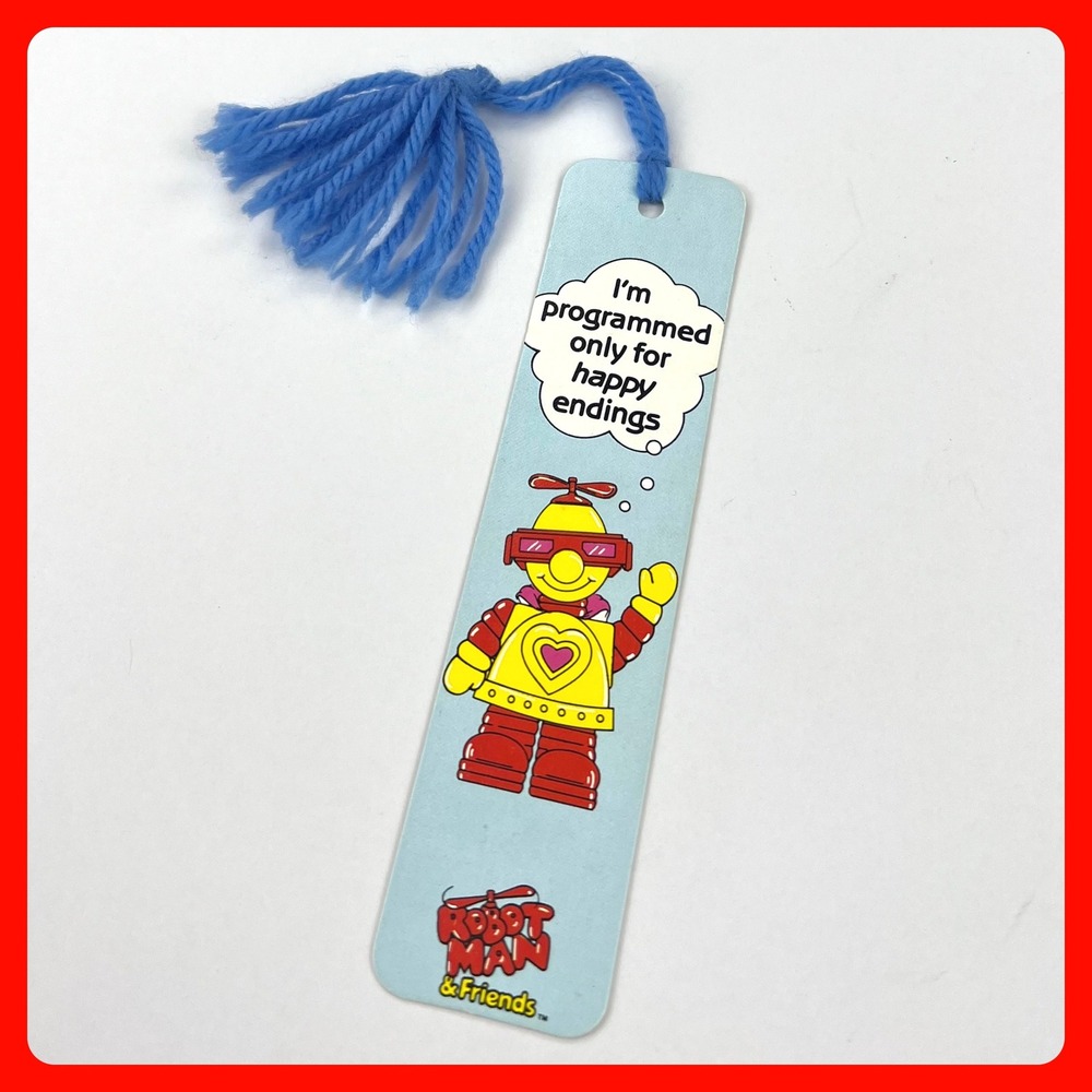 Vintage 1984 Robotman &‎ Friends Bookmark Antioch Publishing Happy Endings H-703